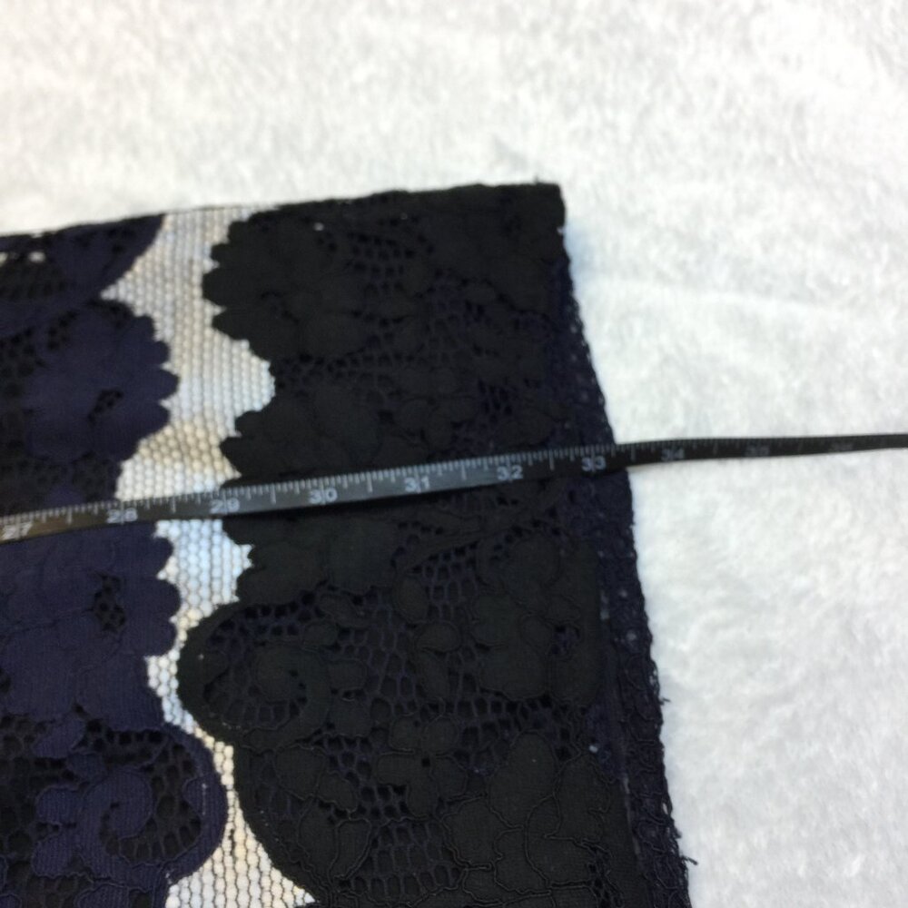 New! Stage of Playlord Dress Sz 1 US 6/S Womans Navy Black Lace 3/4 Bell Sleeve - Picture 10 of 14